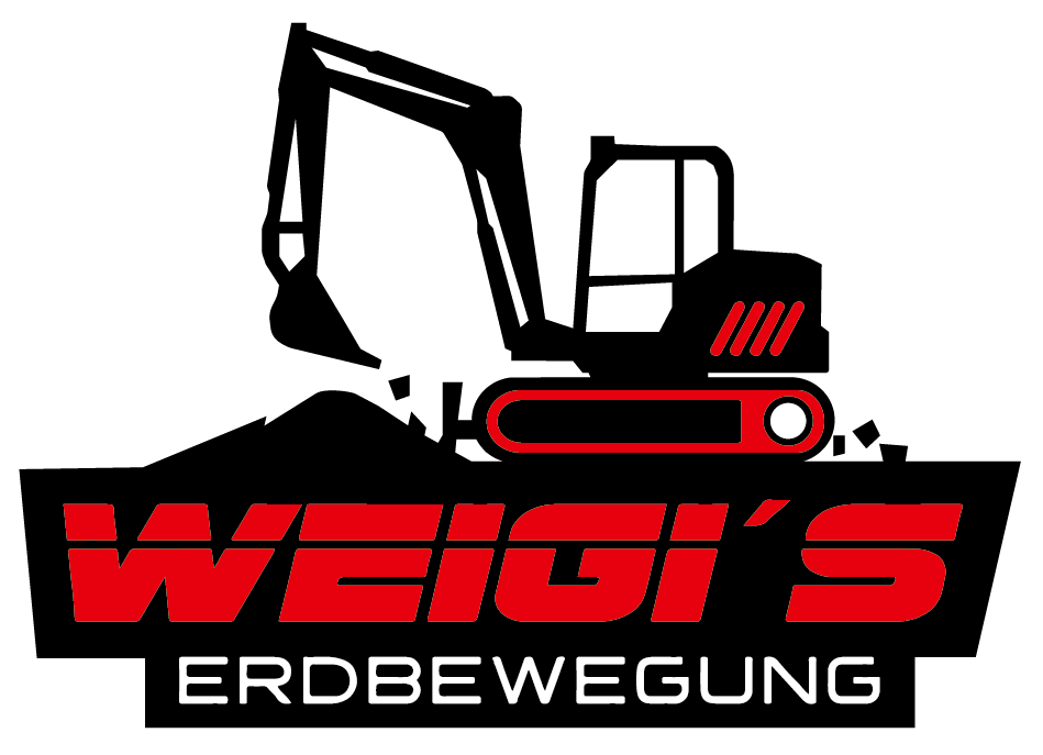 Schwarz Weißes Logo von Weigis Erdbewegung